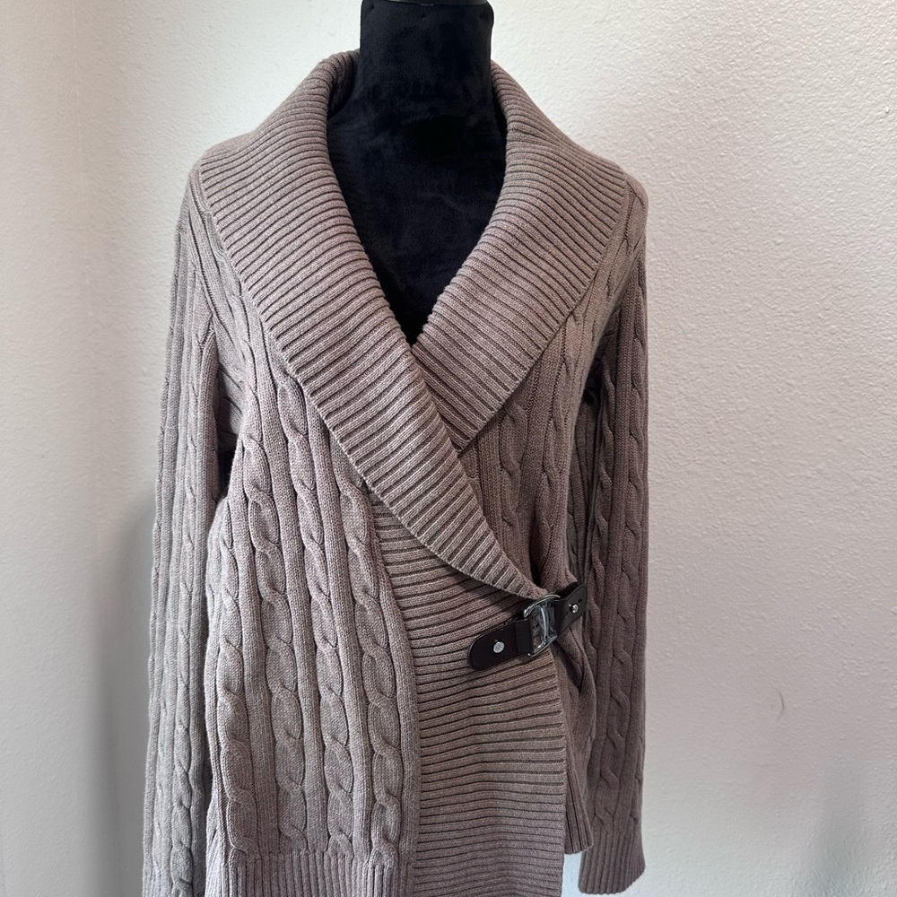 Ralph Lauren Brown Cable Knit Cardigan